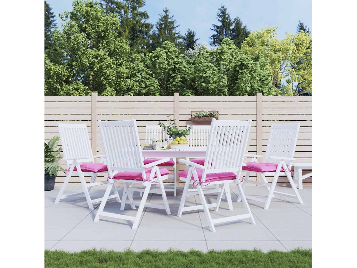 Vidaxl Almofadões Para Cadeira 6 Pcs 40x40x7 Cm Tecido Rosa