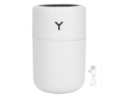 Umidificador de Mesa Mini Usb Recarregável 260ml com Luz Ambiente Colorida para Casa Branco