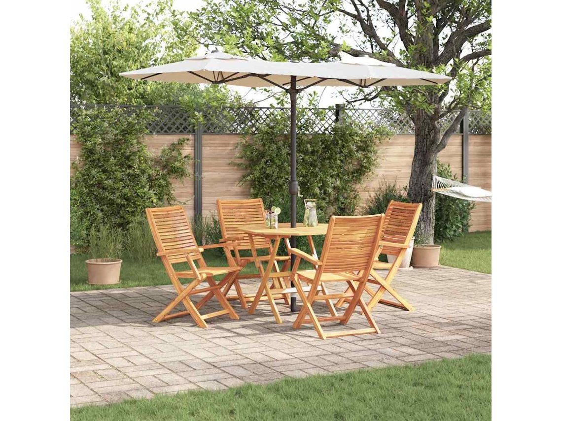 Vidaxl Conjunto De Jantar Para Jardim 5 Unid. Castanho