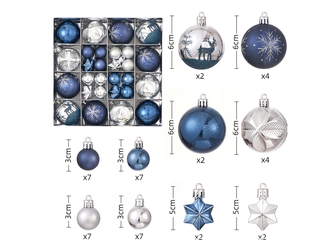 Elysve Bolas De Natal Conjunto 21 Para Árvore E Decoração