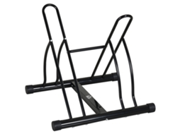 Bagageira de Piso para 2 Bicicletas com Pneus de Até 6,5 Cm, Quadro Giratório em Aço Preto, 60x54x57 Cm