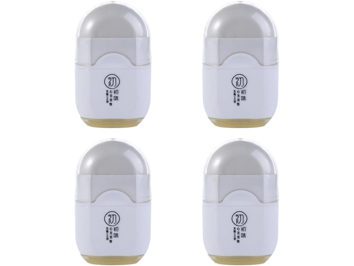 Conjunto De 4 Apontadores 2 Em 1 Com Borracha, Artigos Papelaria