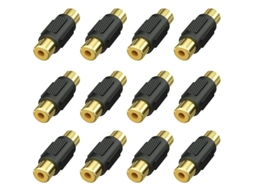 Conector LINJOU RCA fêmea para fêmea, adaptador para alto-falantes, cabo RCA, fonógrafo, amplificador