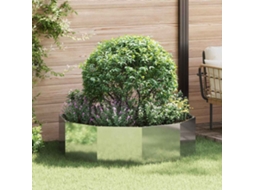 Vidaxl Floreira Prateado 120 X 120 X 35 Cm Aço Galvanizado