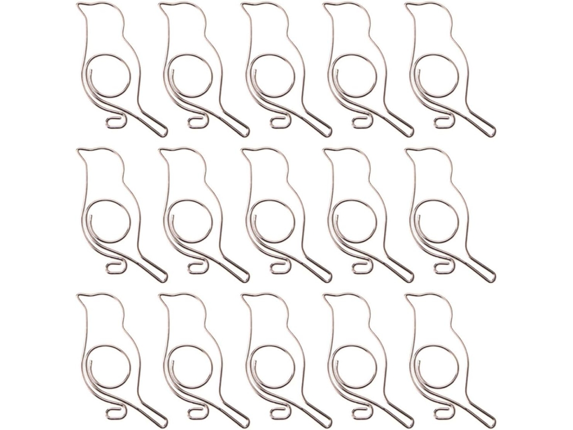 Clips de metal criativos em formato de passagem, cor prata, 20 unidades, para organizar contas e objetos em casa.