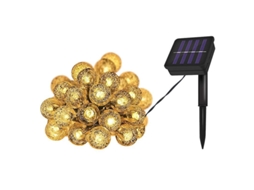 Luzes De Fio Solar Led Ip65 30 Luzes Para Jardim E Pátio Decoração Natal Exterior 3 Metros Cor