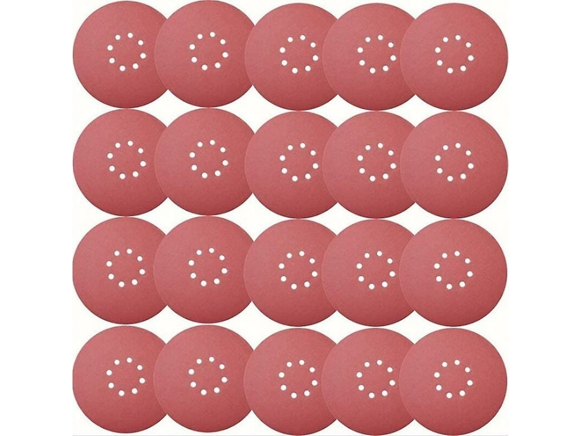 30 Peças De Lixa, Lixa De Papel, Diâmetro Da Lixa 225 Mm, Tamanho Do Grão 5x Pp40/60/100/120/180/240, 8 Furos Em Lixa Vermelha Slowmoose