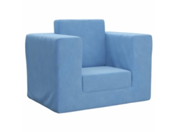 Vidaxl Sofá-cama Infantil Pelúcia Macia Azul