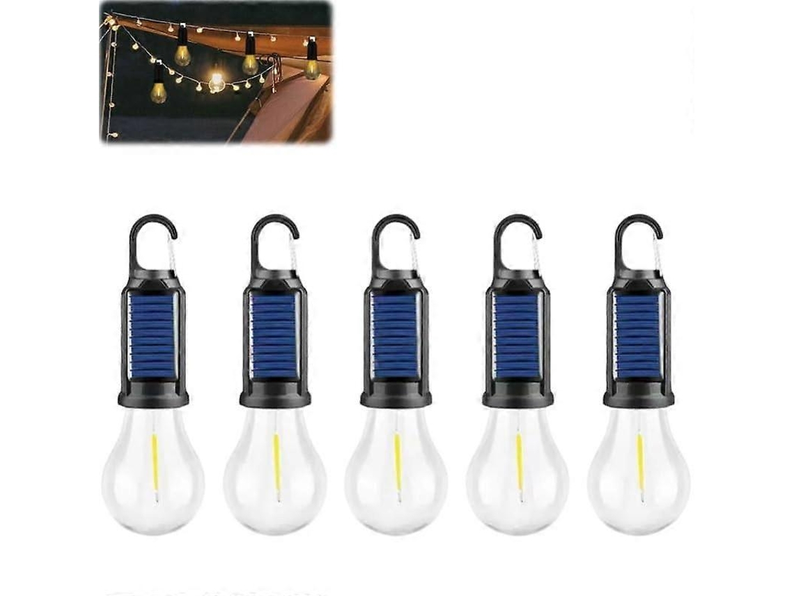 Luz Ambiente Para Barraca Externa, Lanterna Solar Para Acampamento Com Gancho De Fixação Olysi Shop (pacote Com 5)