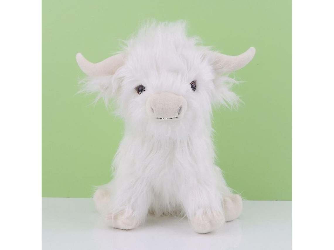 2026 muñeco Peluche Vaca Highland 25cm, Brinquedo Macio de Algodão Pp, Presente para Crianças e Fãs Blanco