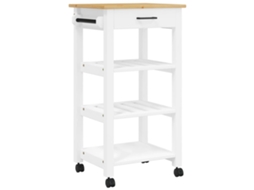 Kitchen Trolley, Kitchen Trolleys Vidaxl Branco Madeira De Pinho (48 X 40 X 88.5 Cm)