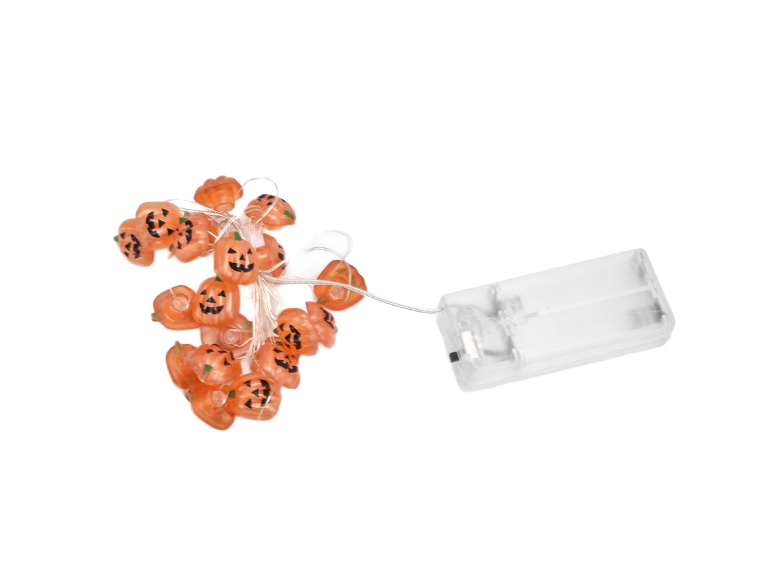 Rebe-luces De Cadena De Abóbora Com 20 Leds, 2m, Funcionam Com Pilhas, Decoração Para Halloween, Interior E Exterior, Festa E Casa Encantada