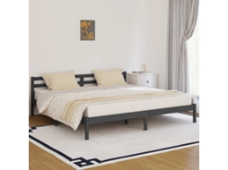 Vidaxl Estrutura De Cama 200x200 Cm Pinho Maciço Cinzento