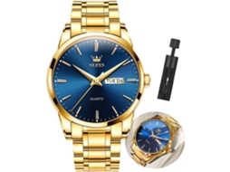 Lurelia Relógio Cronógrafo Masculino, Movimento De Quartzo, Data/calendário, Fase Da Lua, 7,87 Polegadas, 200 Mm, 1,61 Polegadas, 41 Mm, Dourado