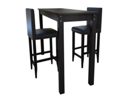 Mesa De Bar Com 2 Cadeiras De Bar, Preto