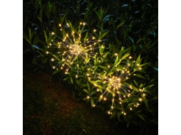 Kit com 2 Unidades, Luminária Solar para Exterior, 120 Leds, para Jardim, com Instalação Simples AQUAFORGE