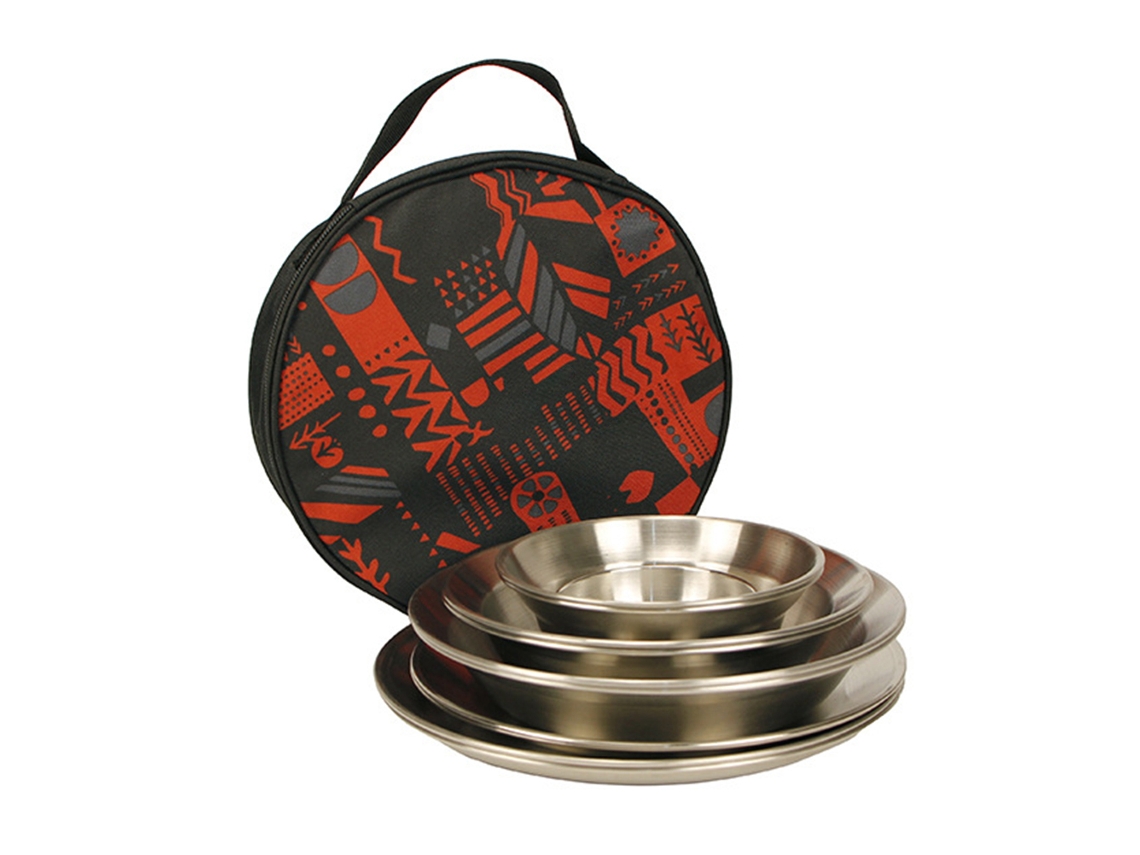 Conjunto de Talheres de Aço Inox 12 Peças para Camping