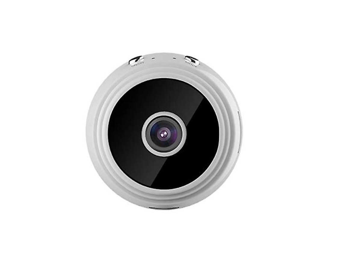 Mini câmera espiã sem fio portátil 1080P com visão noturna, ideal para uso interno e externo (branca)
