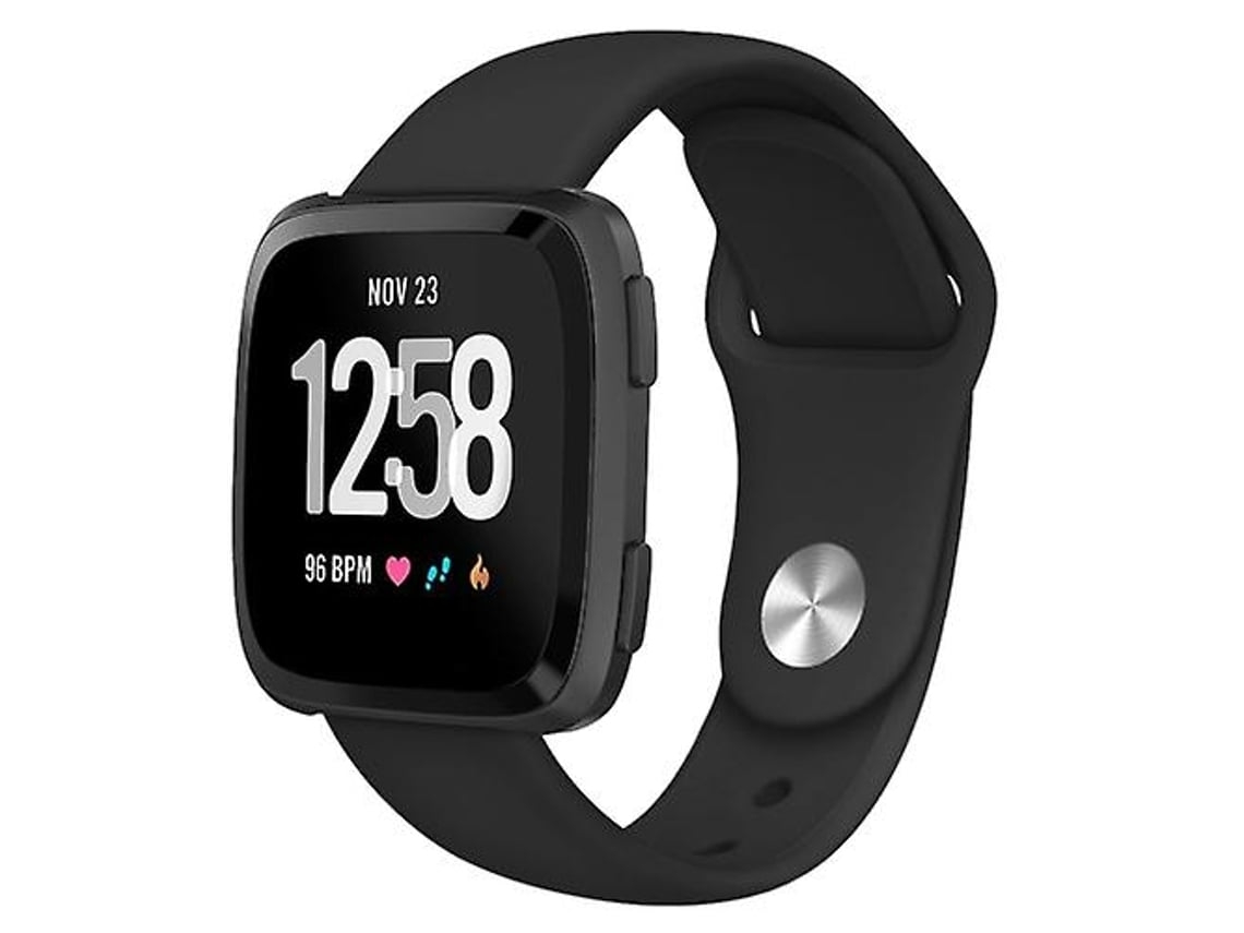 Lurelia Pulseira De Silicone Preta Cor Sólida, Compatível Com Fitbit Versa 2// Lite, Acabamento Moderno