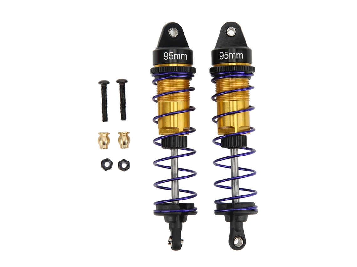 Amortecedor De Choque Rc De Alumínio Ajustável 95mm Óleo Resistente Para Carro Rc 1/10 Dourado 2pcs