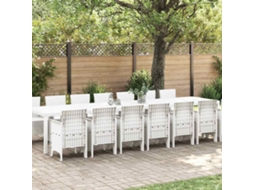 Vidaxl Conjunto De Jantar Para Jardim Com Almofadas 15 Unid. Branco Pp
