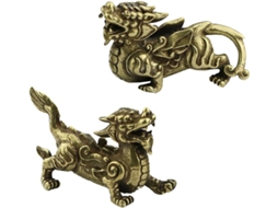 Conjunto 1 Estatuetas Cobre Amuletos Decorativos Escritório Quarto Design Delicado Auspicioso Atrair GOKOCO