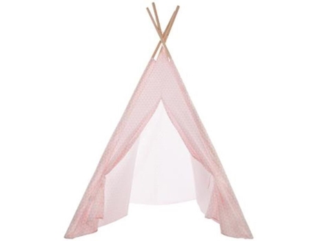 Tenda Decorativa para Crianças em Madeira e Poliéster Rosa Tamanho: C 120 X L 160 X a 120 Cm PEGANE