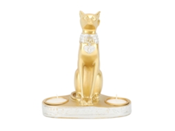 Porta-velas Baok, estátua de gato do Antigo Egito, decoração criativa feita à mão em dourado, figura egípcia.