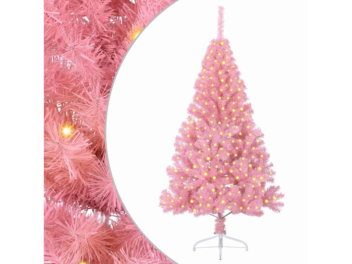 Conjunto 1 Decoração De Árvore De Natal Vidaxl Rosa Pvc (180 Cm)