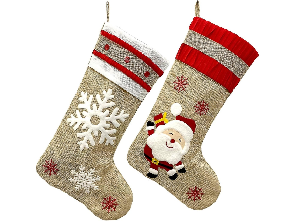 Pacote Com 2 Meias De Natal Xadrez De Juta Olysi Shop