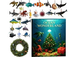 Calendário Do Advento De Natal Com Animais Marinhos - Enfeite Acrílico 2d |