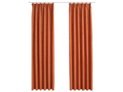 Maison Exclusive - Cortinas Blackout Com Ganchos 2 Pcs 140x175 Cm Ferrugem