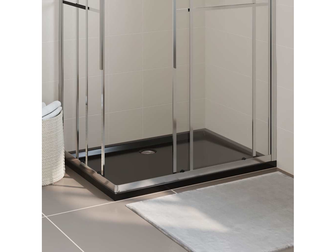 Vidaxl Base De Chuveiro Retangular 80x110 Cm Abs Preto
