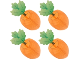 Lanternas Papel Páscoa 20cm Conjunto 4 Decorações Cenoura Pendurar Ideais Festa Primavera Guirlanda Decorativa GOKOCO