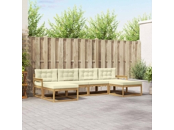 Vidaxl Conjunto De Sofás Para Exterior 6 Unid. Branco E Creme