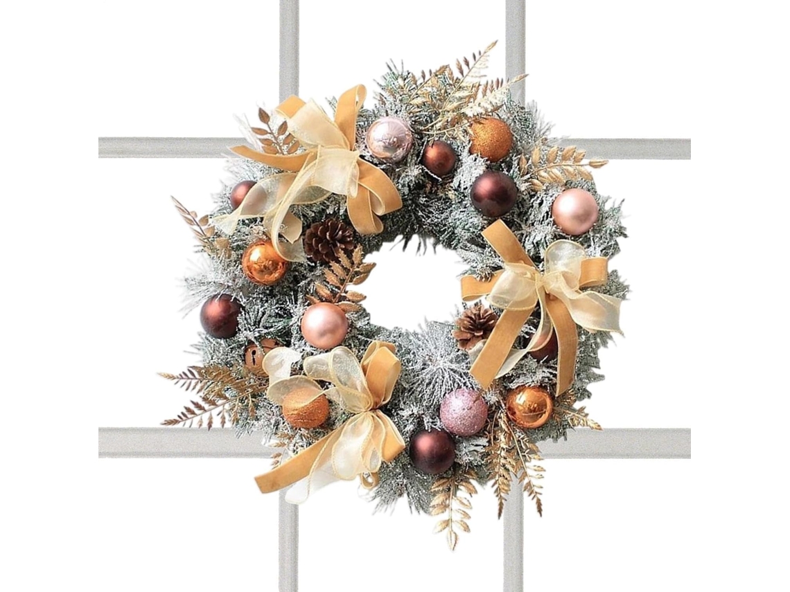 Guirlanda Natal Artificial Interiores Pinhas Laços Ideal Festas Inverno Perfeita Entrada Varanda Áreas GOKOCO