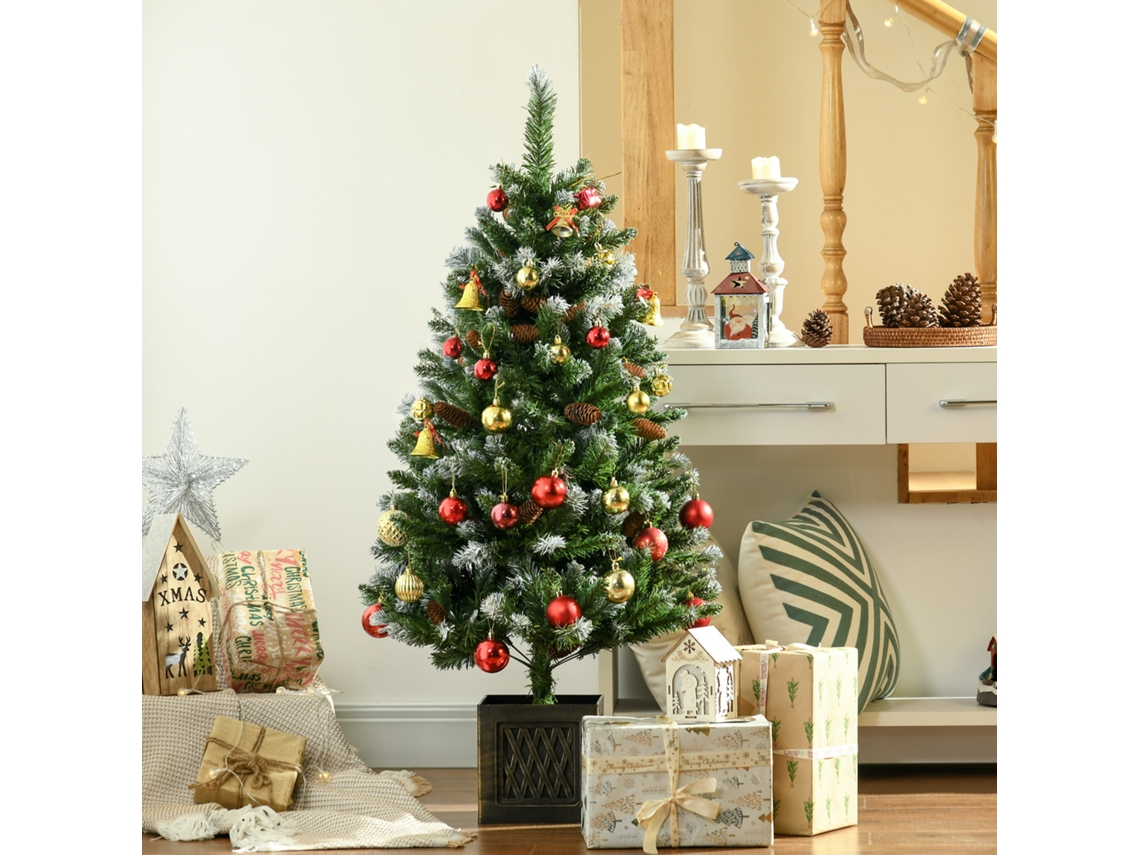 Árvore De Natal Artificial Verde De 120 Cm, Com 328 Galhos E Base De Metal Para Decoração Festiva