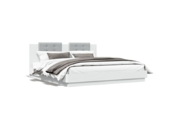 Bed Frame, Bed Frames Vidaxl Branco Madeira Processada (200 X 200 Cm)