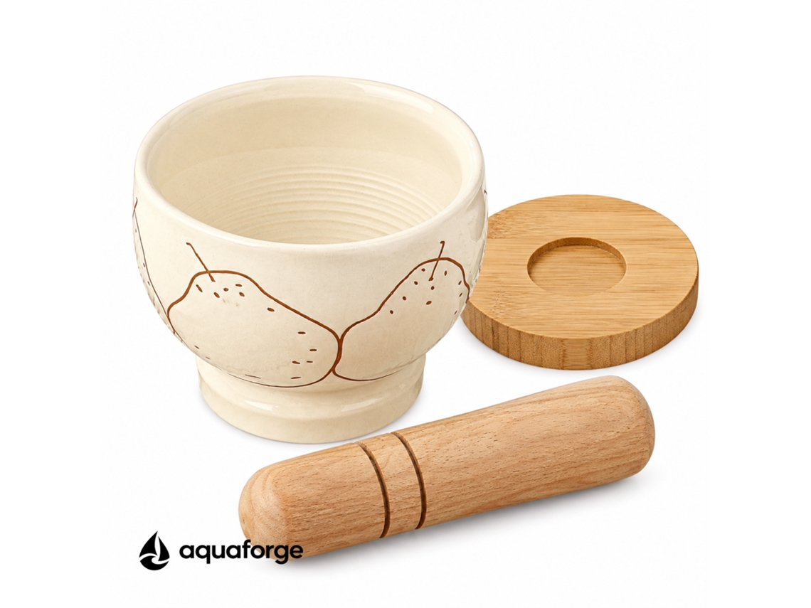 Almofariz E Pilão Aquaforge Com Cerâmica Para Cozinha