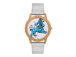 Reloj De Pulsera De Cuarzo Con Dial Redondo Impermeable Para Mujer/hombre (plata)