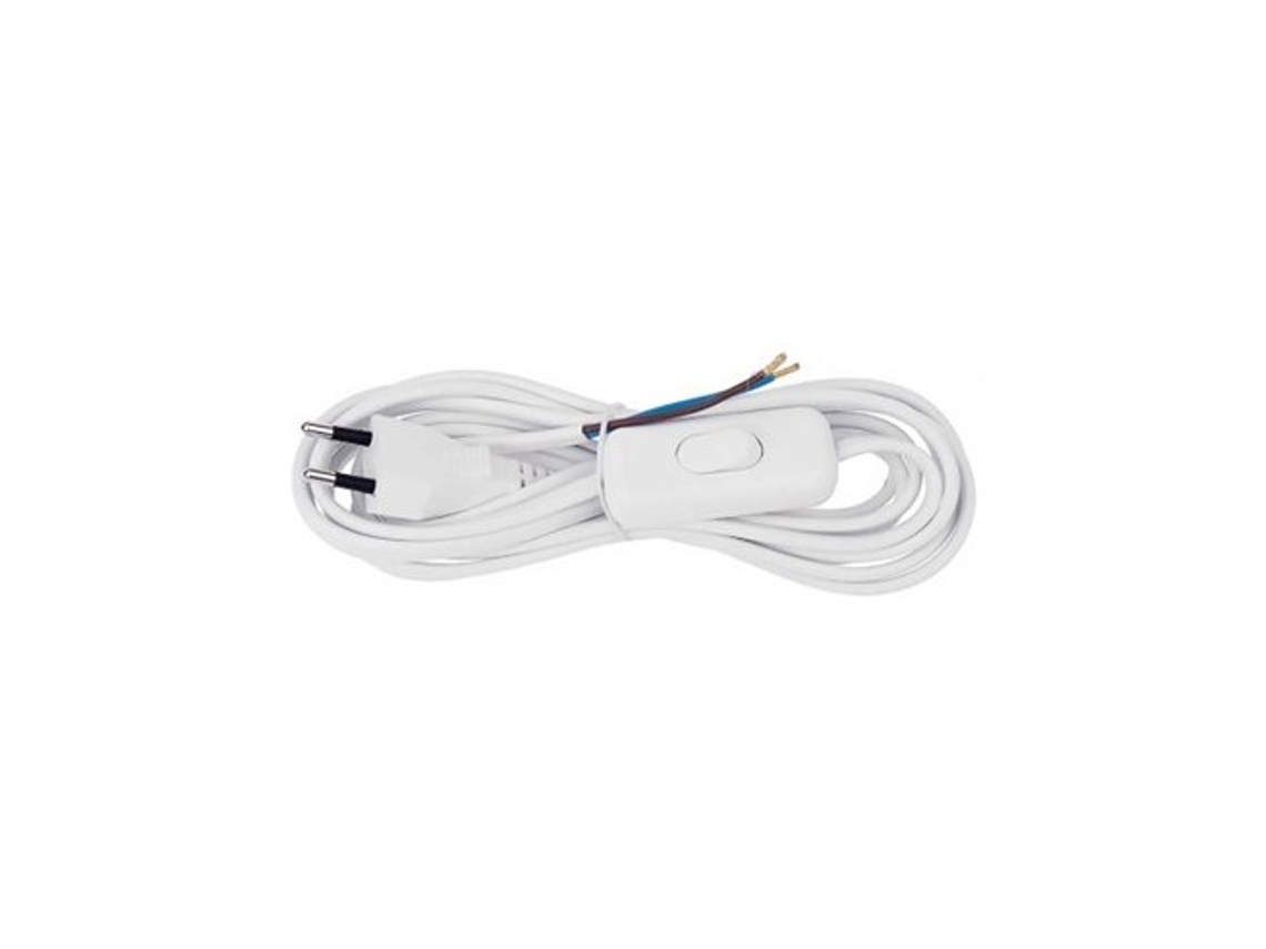 Cabo Plano Int. Plugue Branco 2m Preto, Electrobilsa