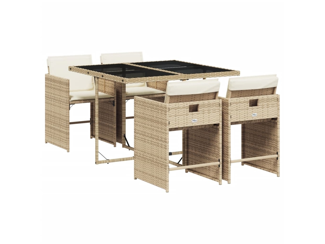 Garden Dining Set, Garden Dining Sets Vidaxl Bege Rattan / Vime (n/a)
