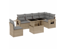 Garden Sofa Set, Garden Sofa Sets Vidaxl Bege Rattan / Vime (n/a)
