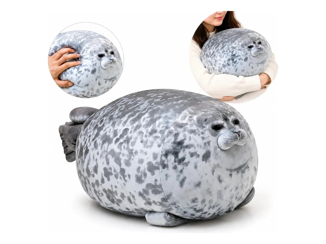 Almofada De Peluche Em Forma De Foca (cinzento - 30 Cm)