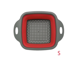 Escorredor de Cozinha Dobrável Quadrado de Silicone, Escorredor para Frutas e Legumes, Escorredor Ecológico MDUG (vermelho S)