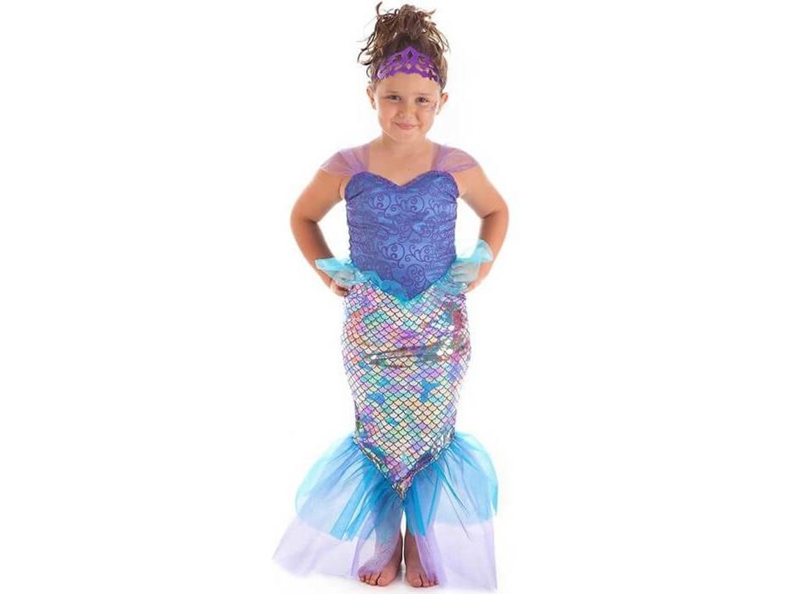 Fato de Menina DISFRAZZES Sereia Saia Colorida (Tam: 7 a 9 anos)