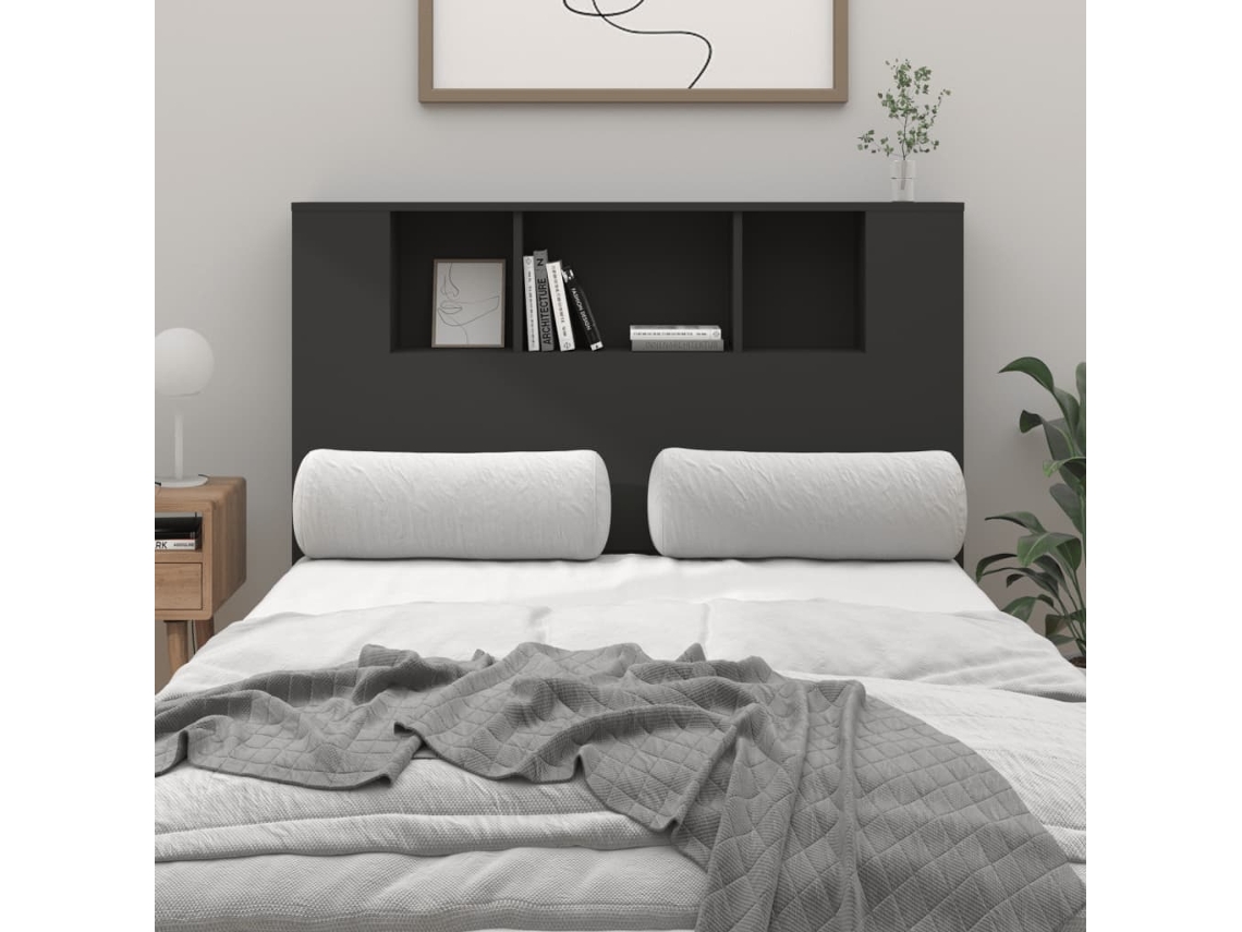 Vidaxl Armário De Cabeceira 120x18,5x102,5 Cm Preto