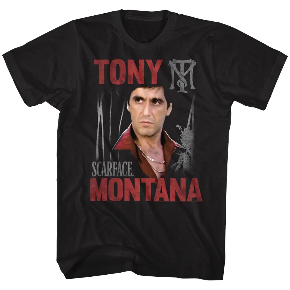 Unisex Adult T-shirt Rockinstone Scarface Movie Tony Scarface Movie Black Sizexl