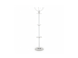 Bengaleiro Relaxdays Com Suporte Para Guarda-chuvas, 16 Ganchos, 176,5 X 36,5 Cm, Base Em Mármore, Freestanding, Branco
