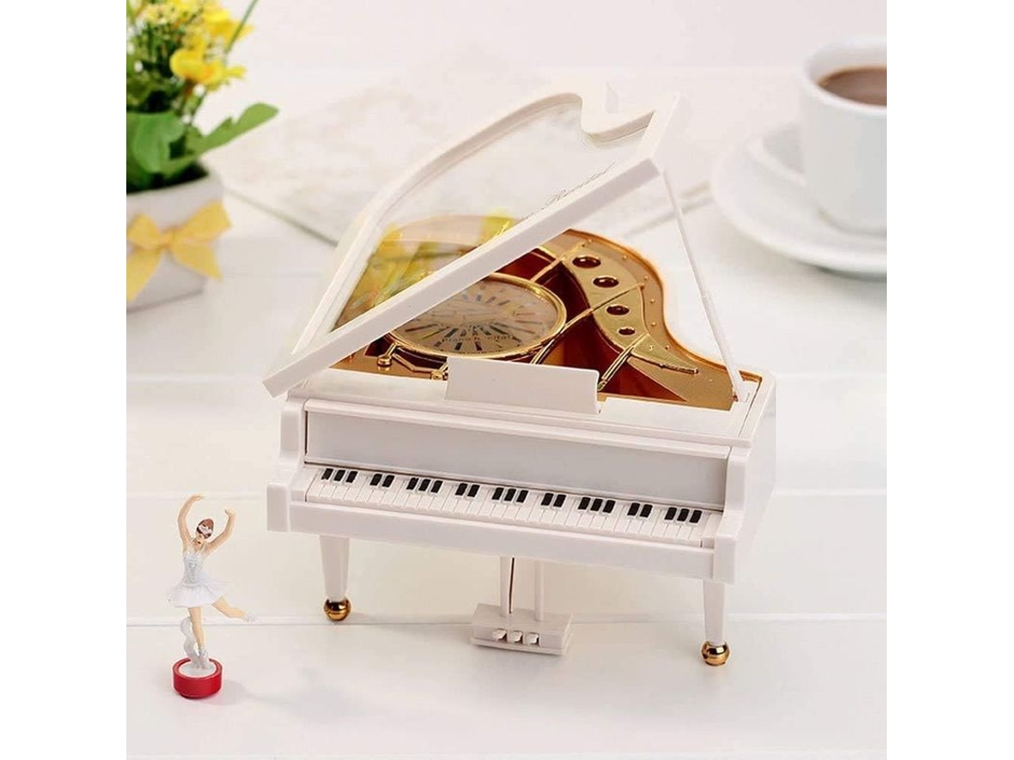 Caja De Música Mecánica De Piano Com Bailarina, Presente De Aniversário E Natal, 18 Notas, 16.2x10.5x17cm